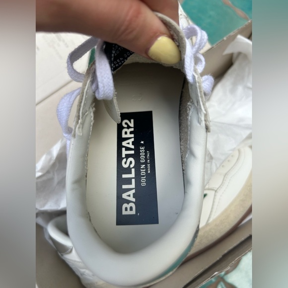 Golden Goose Ball Star with green leather star and metallic leather heel tab NWT - Picture 7 of 16
